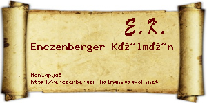 Enczenberger Kálmán névjegykártya